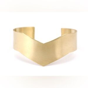 🔥❤️🔥 Raw Brass Adjustable Chevron Cuff Bracelet One Size Fits Most Add a…